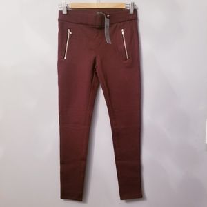 Ann Taylor Burgundy Skinny Leggings w/pockets XSP